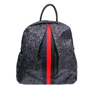 Justconchetta Bags - Black Glitter Backpack Justconchetta Bags - Black Glitter Backpack